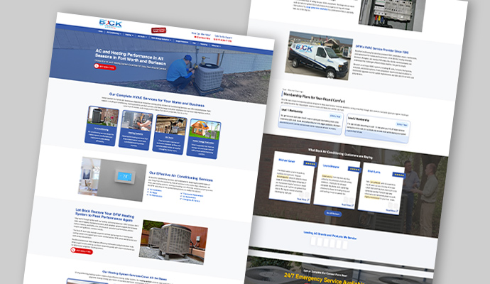 Bock Air Conditioning Services website design